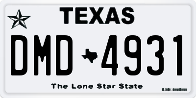 TX license plate DMD4931