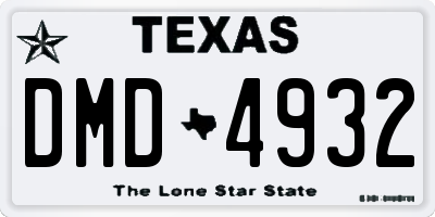 TX license plate DMD4932