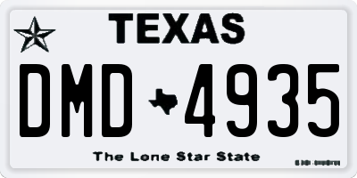 TX license plate DMD4935