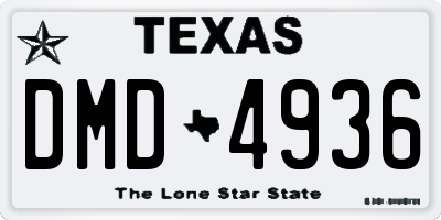 TX license plate DMD4936