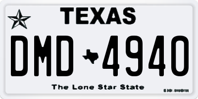 TX license plate DMD4940