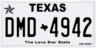 TX license plate DMD4942