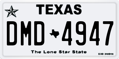 TX license plate DMD4947