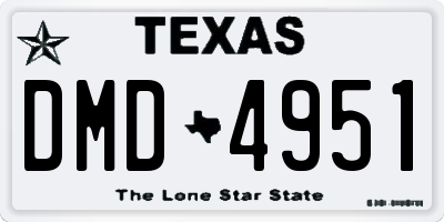 TX license plate DMD4951