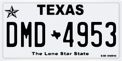 TX license plate DMD4953
