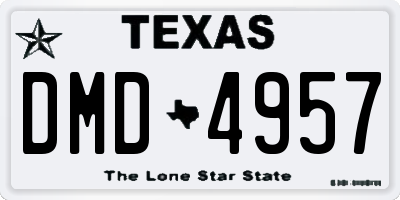 TX license plate DMD4957