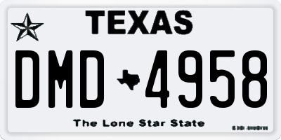 TX license plate DMD4958
