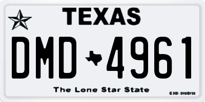 TX license plate DMD4961