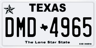 TX license plate DMD4965