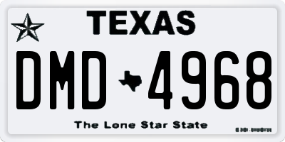 TX license plate DMD4968