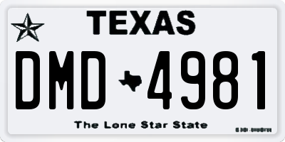 TX license plate DMD4981