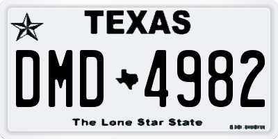 TX license plate DMD4982