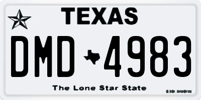 TX license plate DMD4983