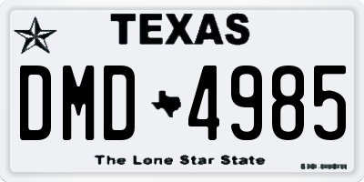 TX license plate DMD4985