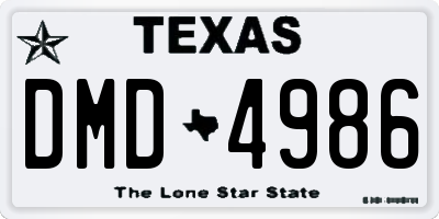 TX license plate DMD4986