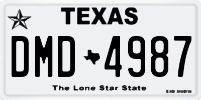 TX license plate DMD4987