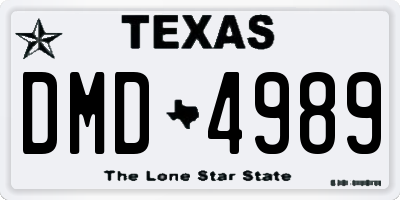 TX license plate DMD4989
