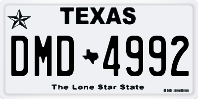 TX license plate DMD4992