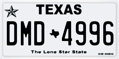 TX license plate DMD4996