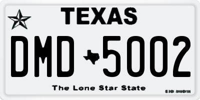 TX license plate DMD5002