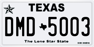 TX license plate DMD5003