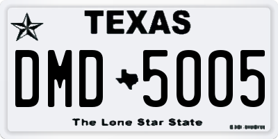 TX license plate DMD5005