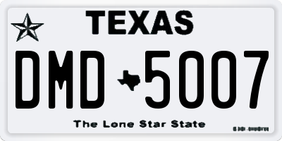 TX license plate DMD5007