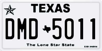 TX license plate DMD5011