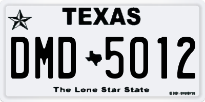 TX license plate DMD5012