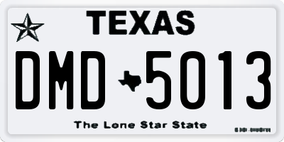 TX license plate DMD5013