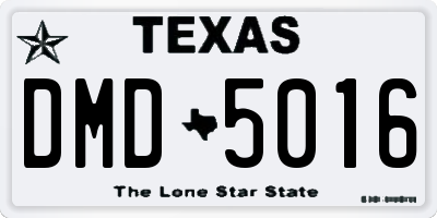 TX license plate DMD5016