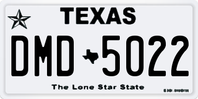 TX license plate DMD5022