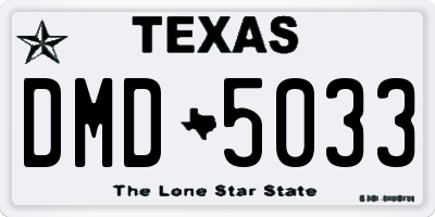 TX license plate DMD5033