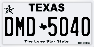TX license plate DMD5040
