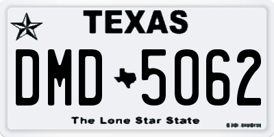 TX license plate DMD5062