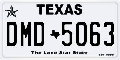 TX license plate DMD5063