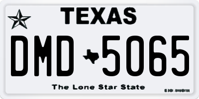 TX license plate DMD5065