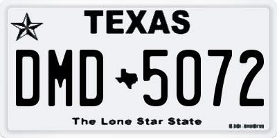 TX license plate DMD5072