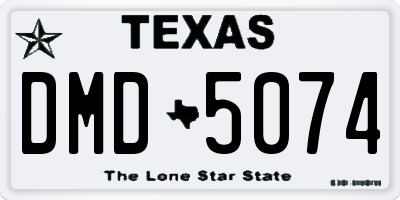 TX license plate DMD5074