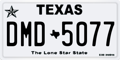 TX license plate DMD5077