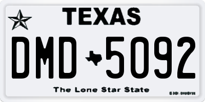 TX license plate DMD5092