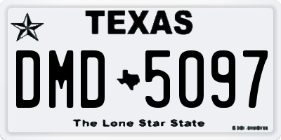 TX license plate DMD5097
