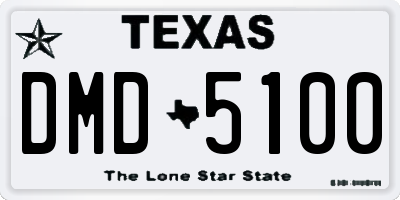 TX license plate DMD5100