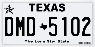 TX license plate DMD5102