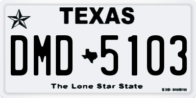TX license plate DMD5103