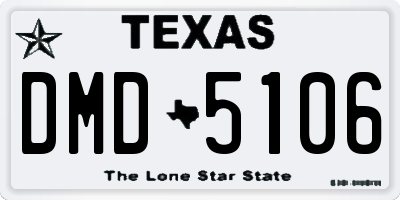 TX license plate DMD5106