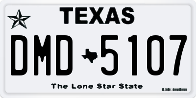 TX license plate DMD5107
