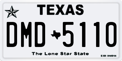 TX license plate DMD5110