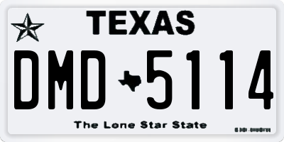 TX license plate DMD5114