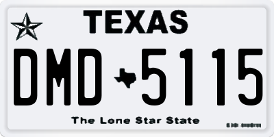 TX license plate DMD5115